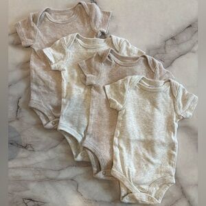 Carter's Simple Gray and Cream Baby Bodysuit Bundle